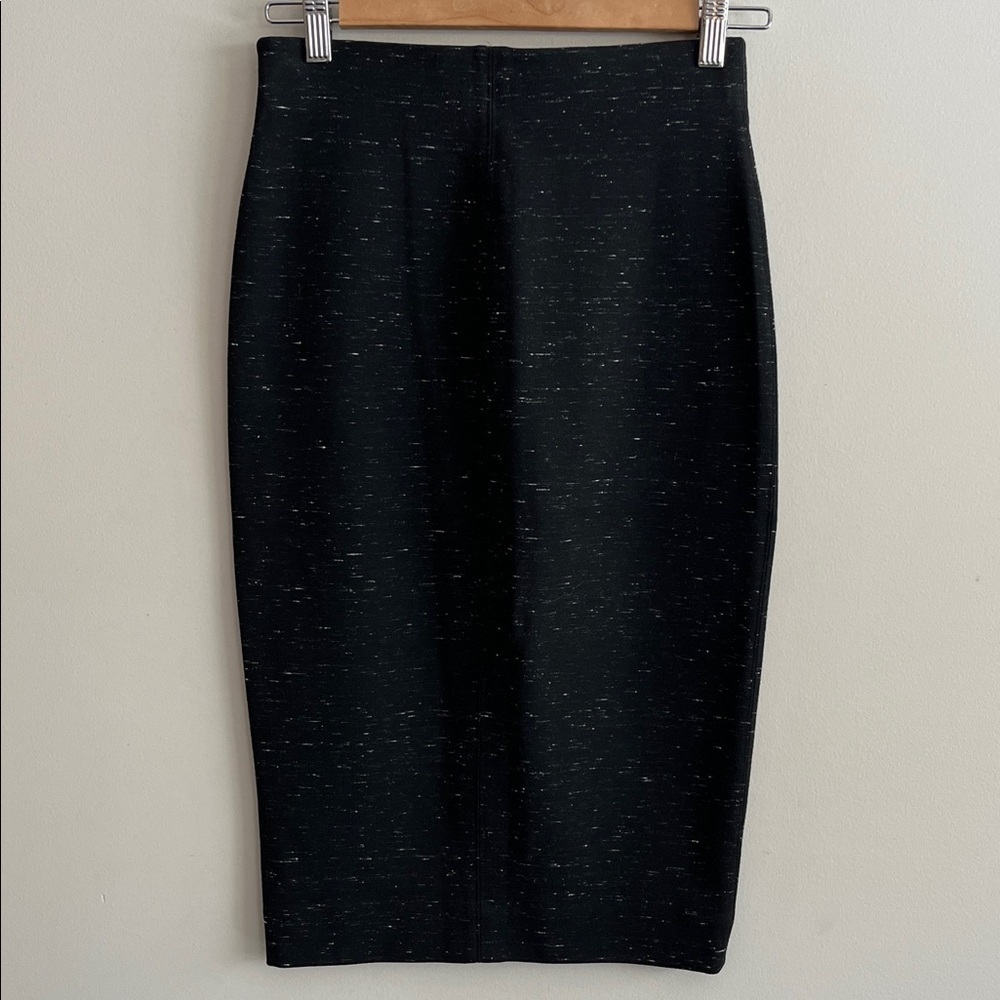 WILFRED Aritzia SMALL Italian Fabric Black Heathered Pull On Pencil Skirt - Picture 4 of 5